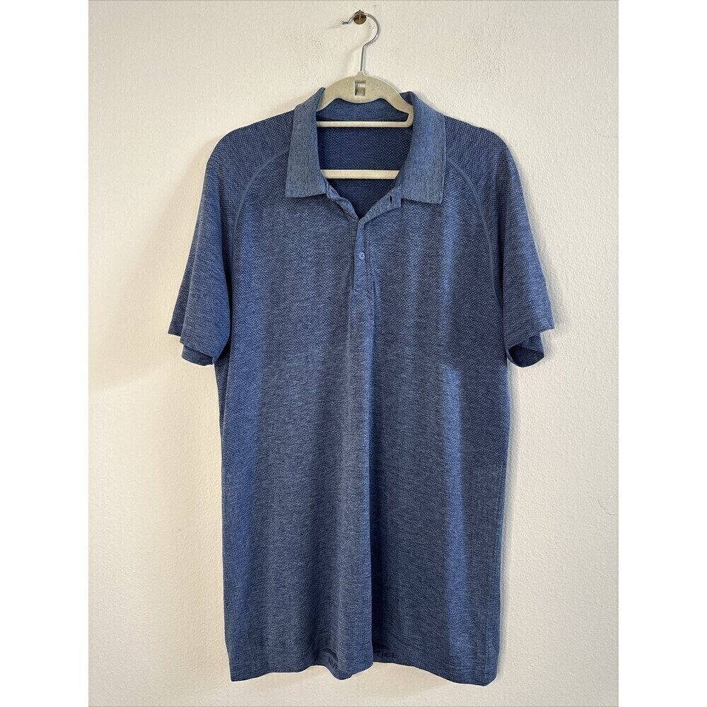 Lululemon Metal Vent Tech Polo 2.0 Mens Size L Blue
